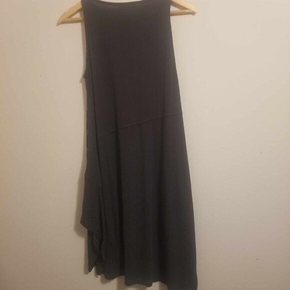 LagenLook Alembika Yellow Gray Asymmetric Tank Dress Free Black Top Womens Sz S - Picture 12 of 16